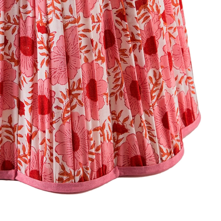 Dusty Rose Fluted Cotton Lampshade