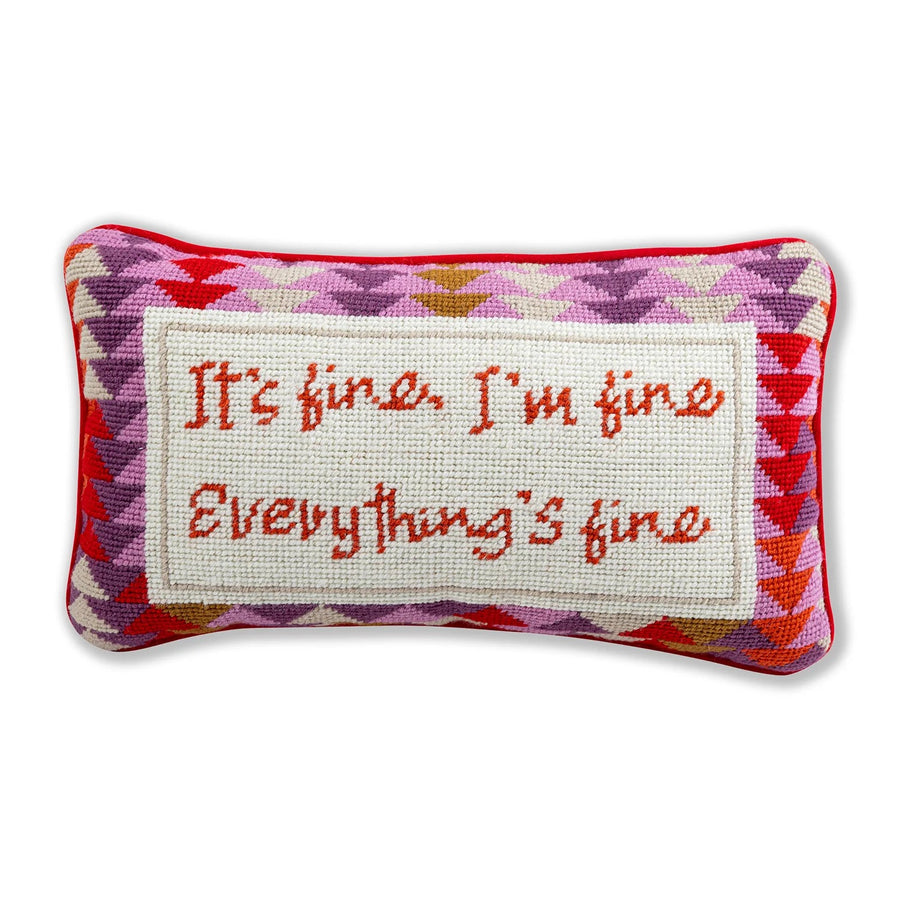 Everything's Fine Needlepoint Cushion by Furbish Studio