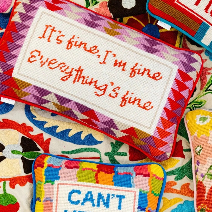 Everything's Fine Needlepoint Cushion by Furbish Studio