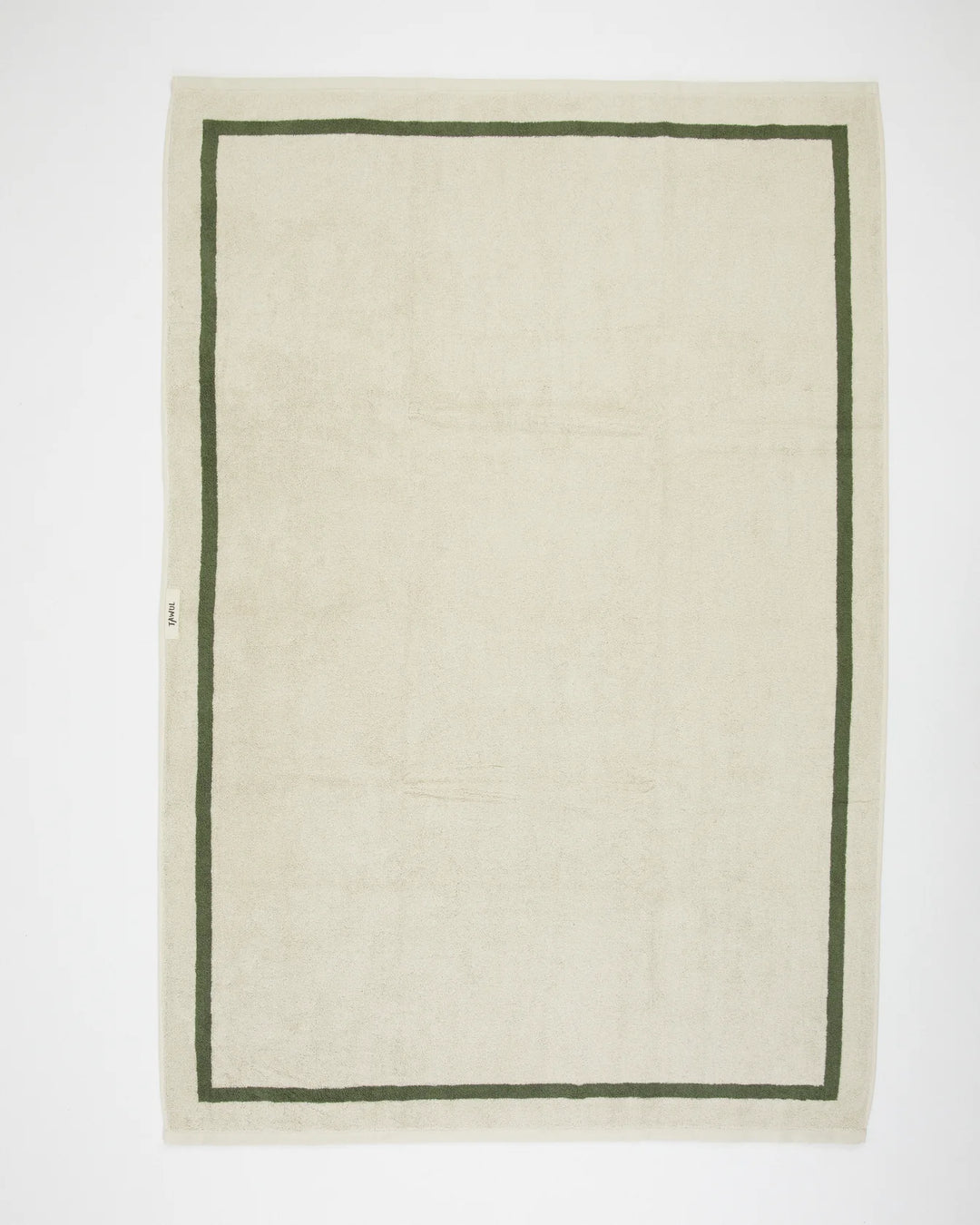 The Classic Ecru & Green Organic Cotton Towel