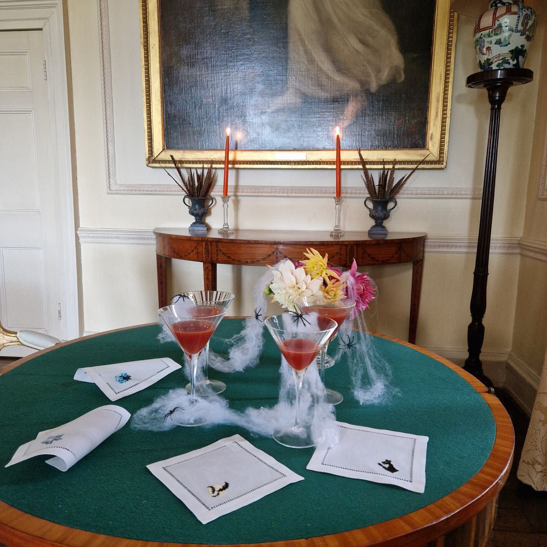 Halloween Embroidered Cocktail Napkins