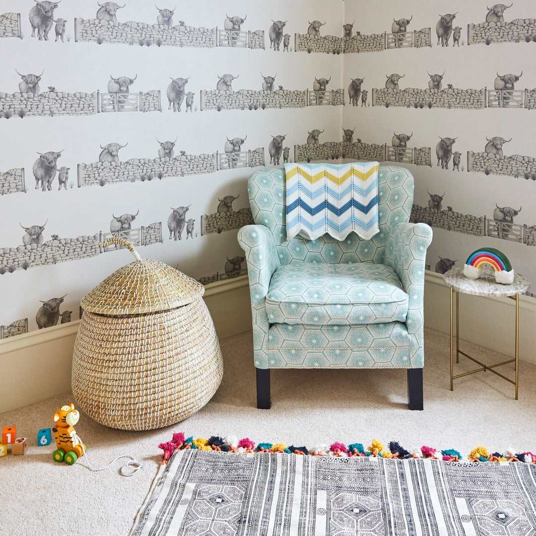 Highland Fling Wallpaper by Juliet Travers | Children's Room Wallpaper
