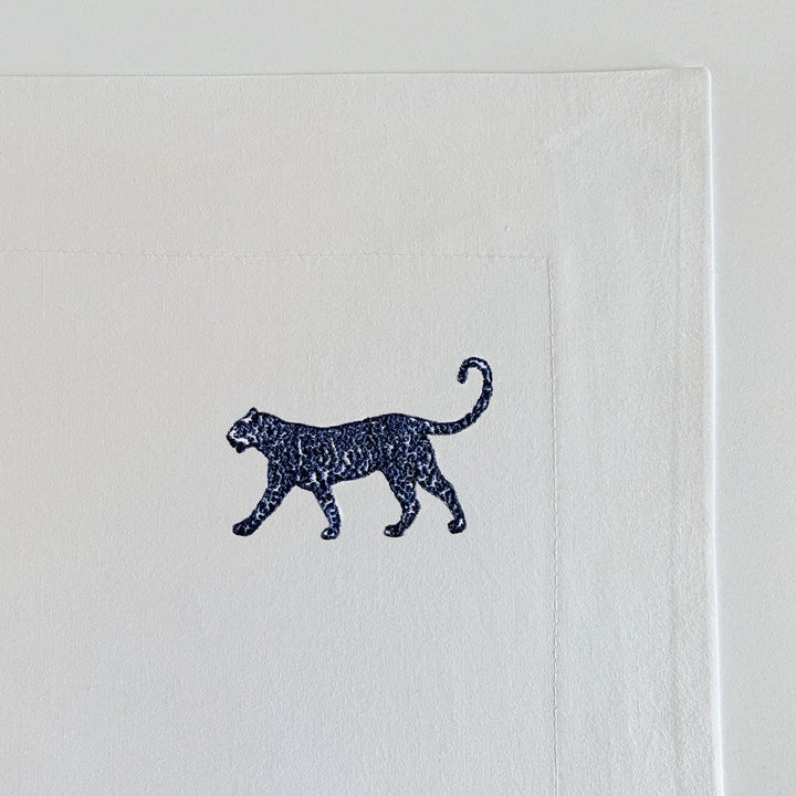 Ralph Navy Embroidered Leopard Cotton Bed Linen