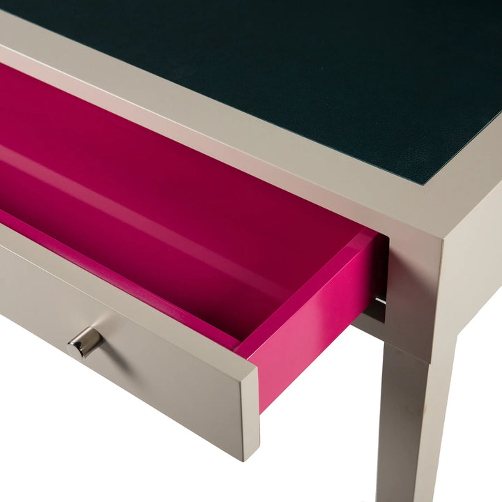 Kensington Desk - Teal & Fuchsia Leather