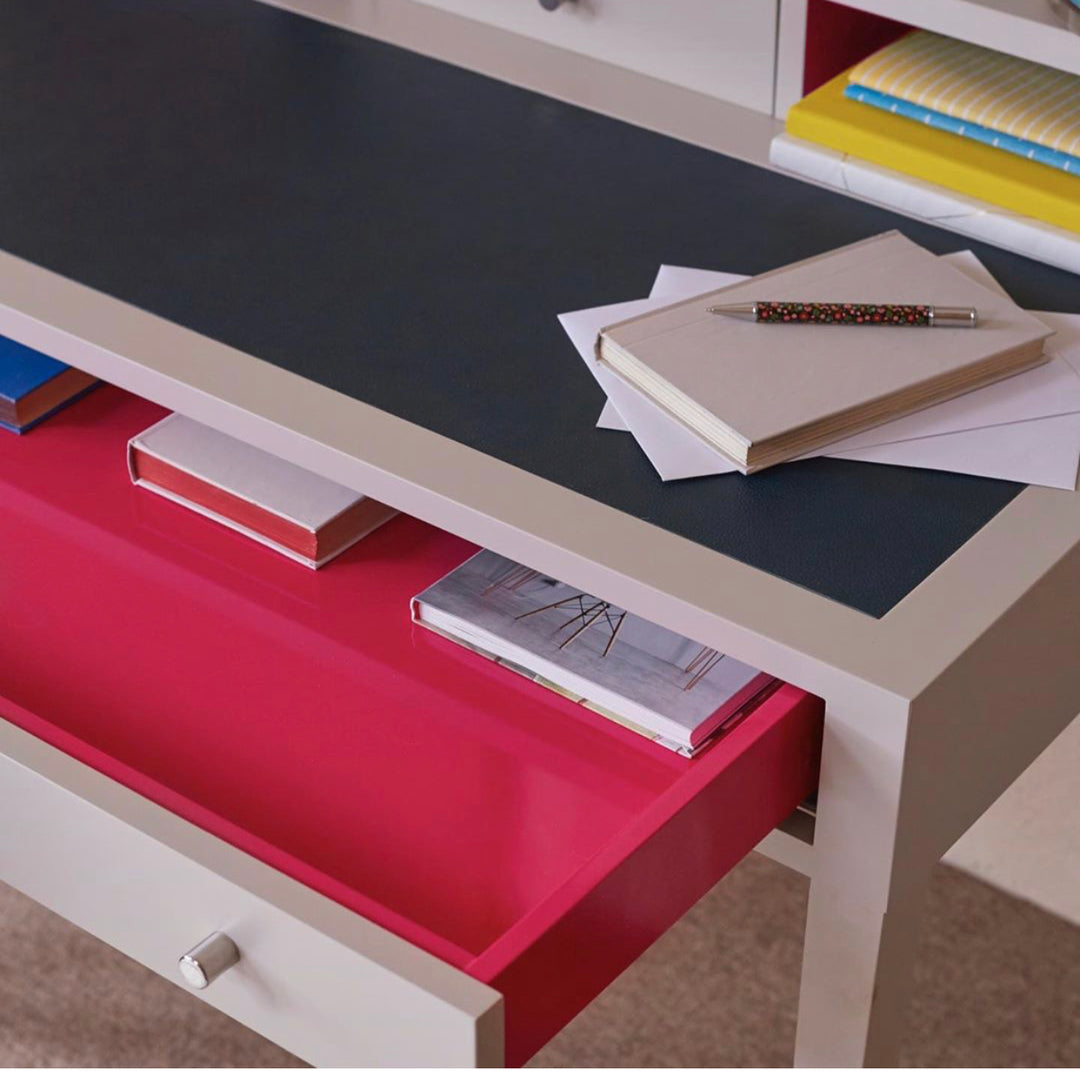 Kensington Desk - Teal & Fuchsia Leather