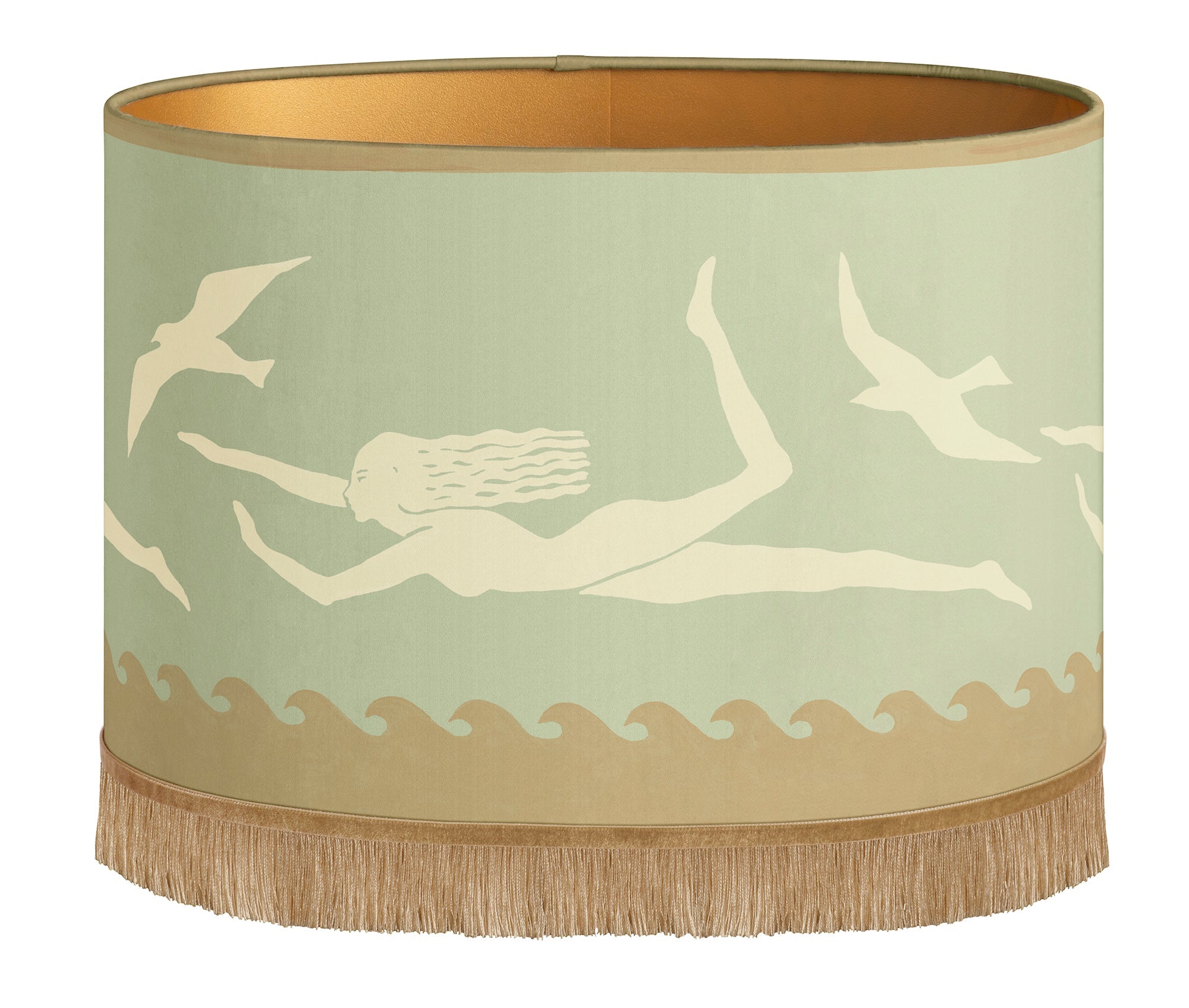 Dusty Green & Sand Thalassa Lampshade Designer Lampshades Decoralist