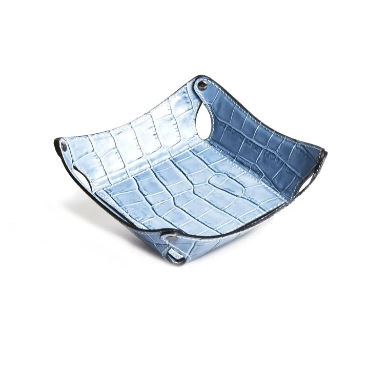 Crocodile Leather Tidy Tray - Powder Blue