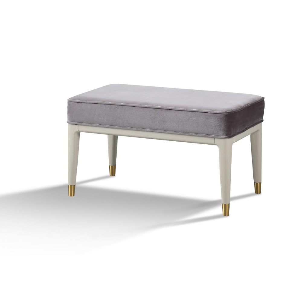 Mackinley Smoke Grey Velvet Stool