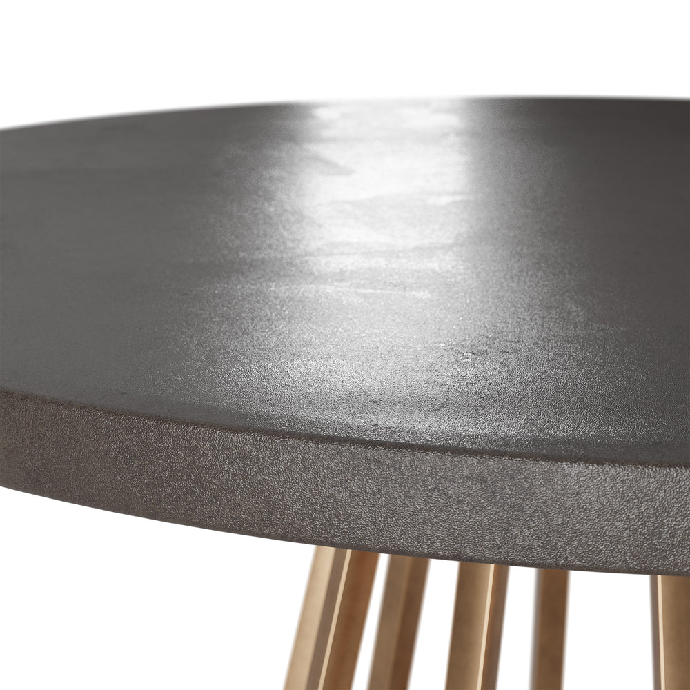 Bredon Round Concrete & Brass Base Dining Table