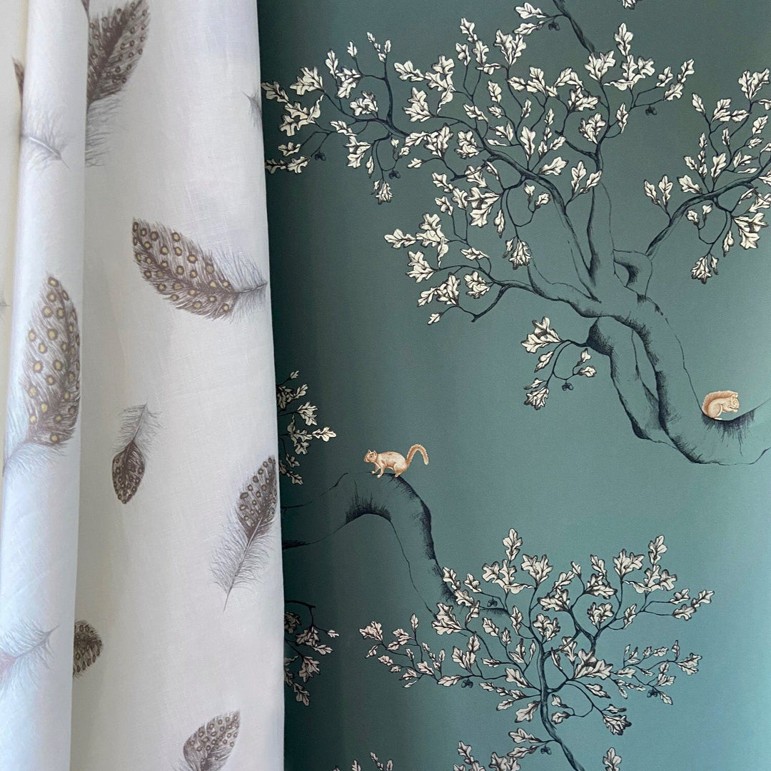 Nutcracker Wallpaper in Green by Juliet Travers