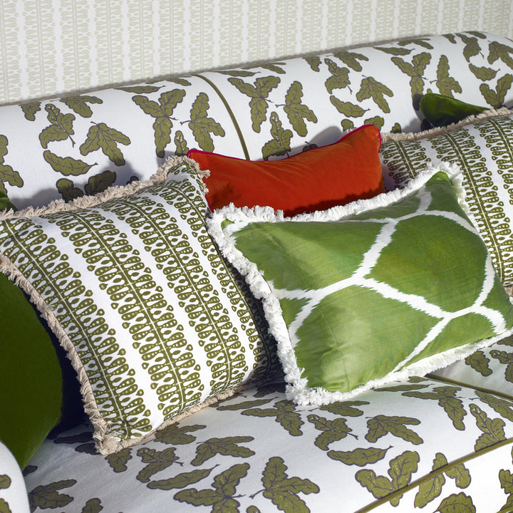 Alotablots Fringed Cushion - Peridot