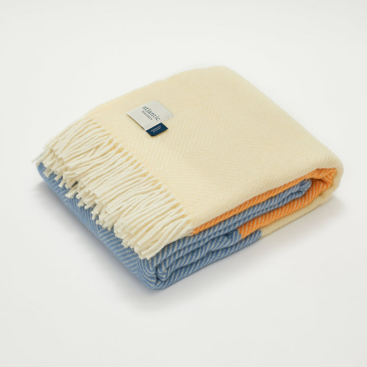 Orange Sunrise Wool Blanket