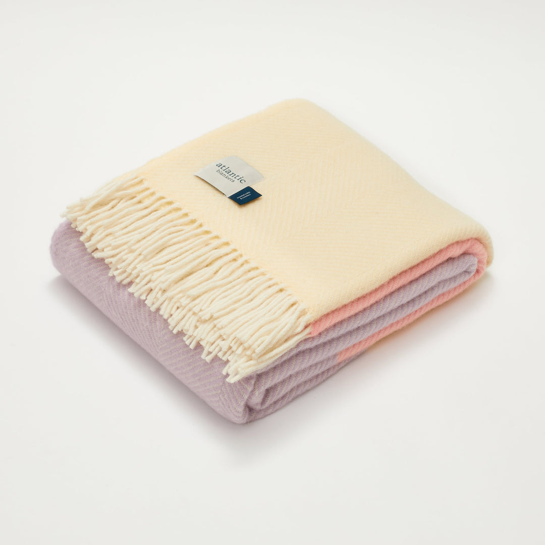 Pink Sunset Wool Blanket