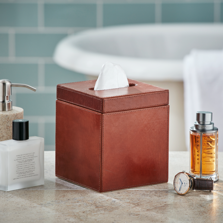 Bloomsbury Leather Tissue Box Cover