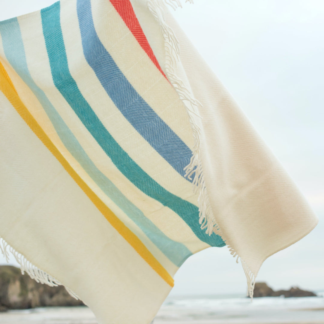 Seaside Stripe Wool Blanket