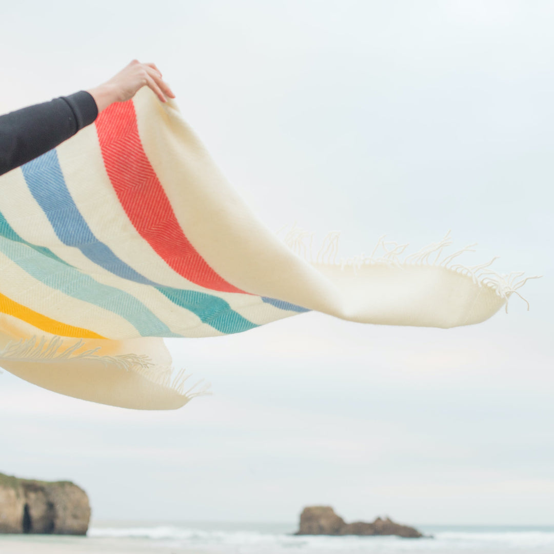 Seaside Stripe Wool Blanket