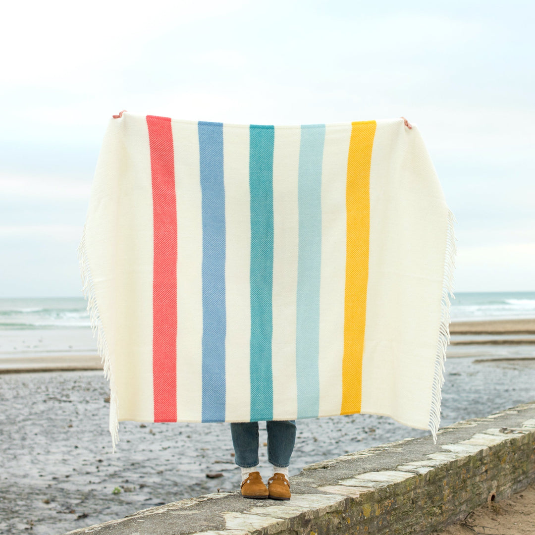 Seaside Stripe Wool Blanket