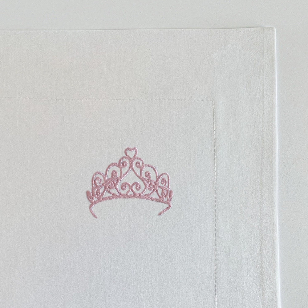 Tiggy Pink Embroidered Tiara Cotton Bed Linen