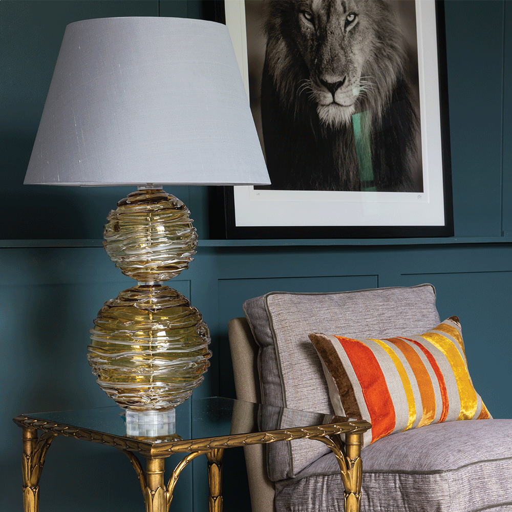 Alfie Crystal Table Lamp - Amber