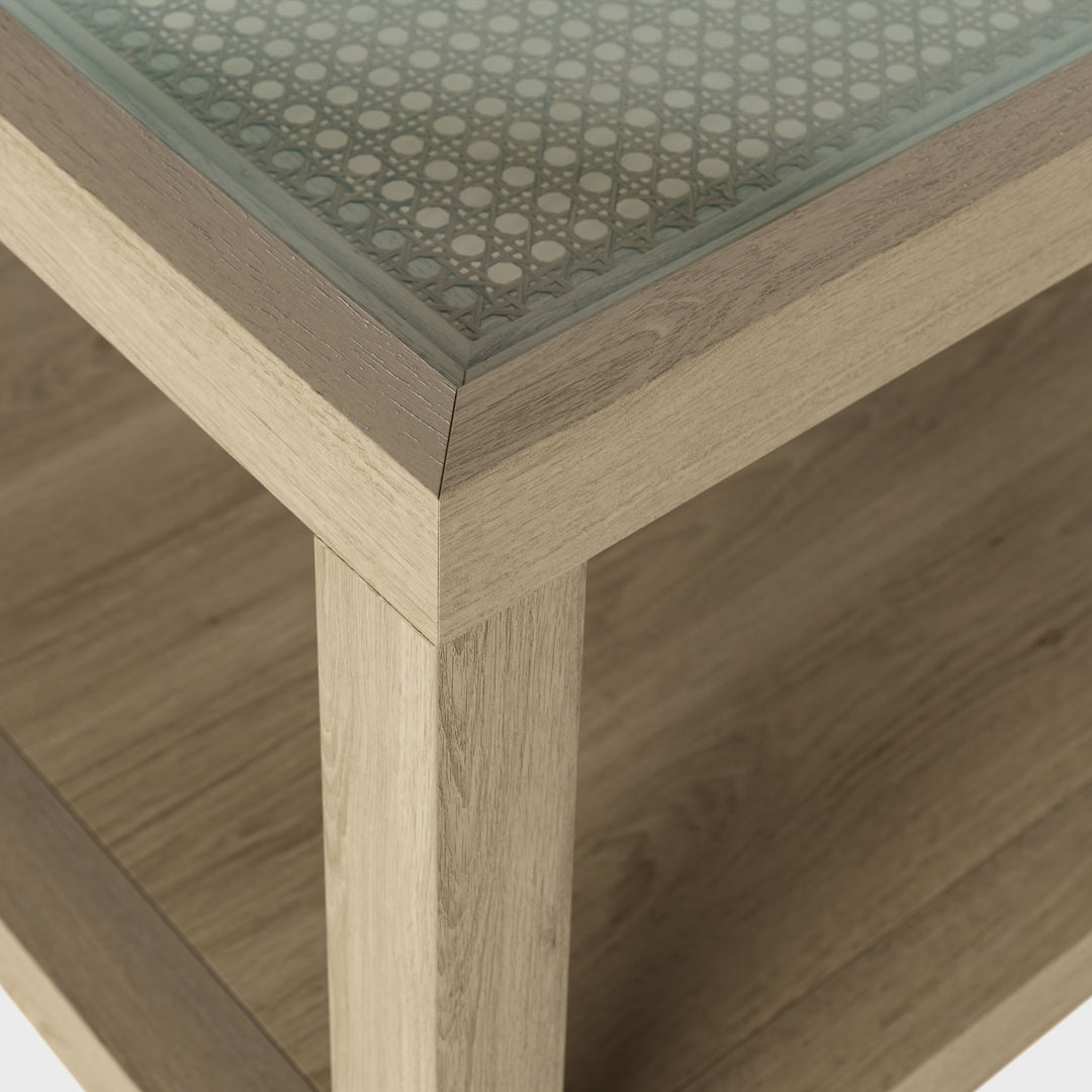 Witley Oak & Rattan Coffee Table