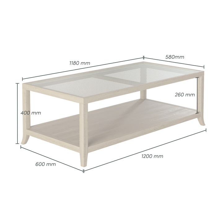 Witley Oak & Rattan Coffee Table