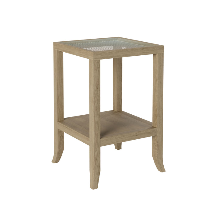 Witley Oak & Rattan End Table