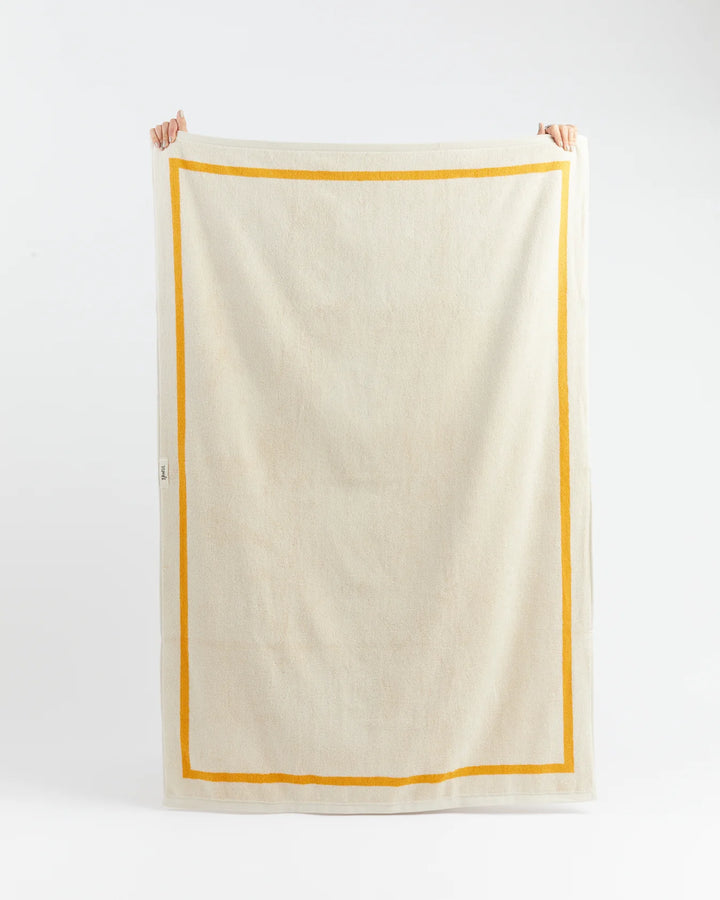 The Classic Ecru & Yellow Organic Cotton Towel
