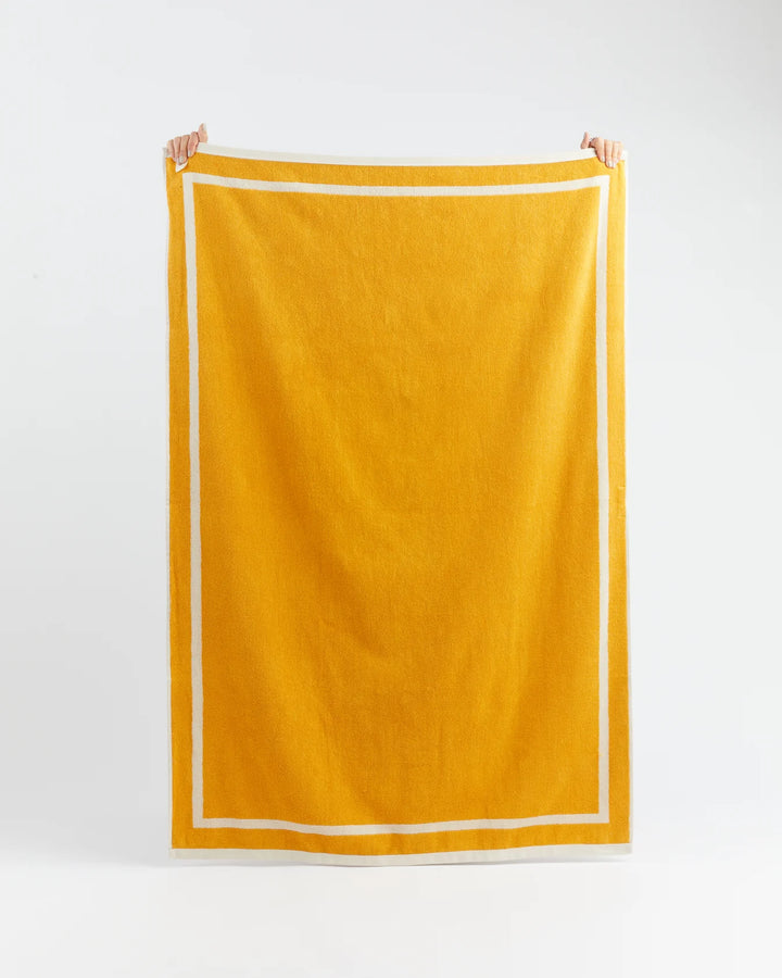 The Classic Ecru & Yellow Organic Cotton Towel