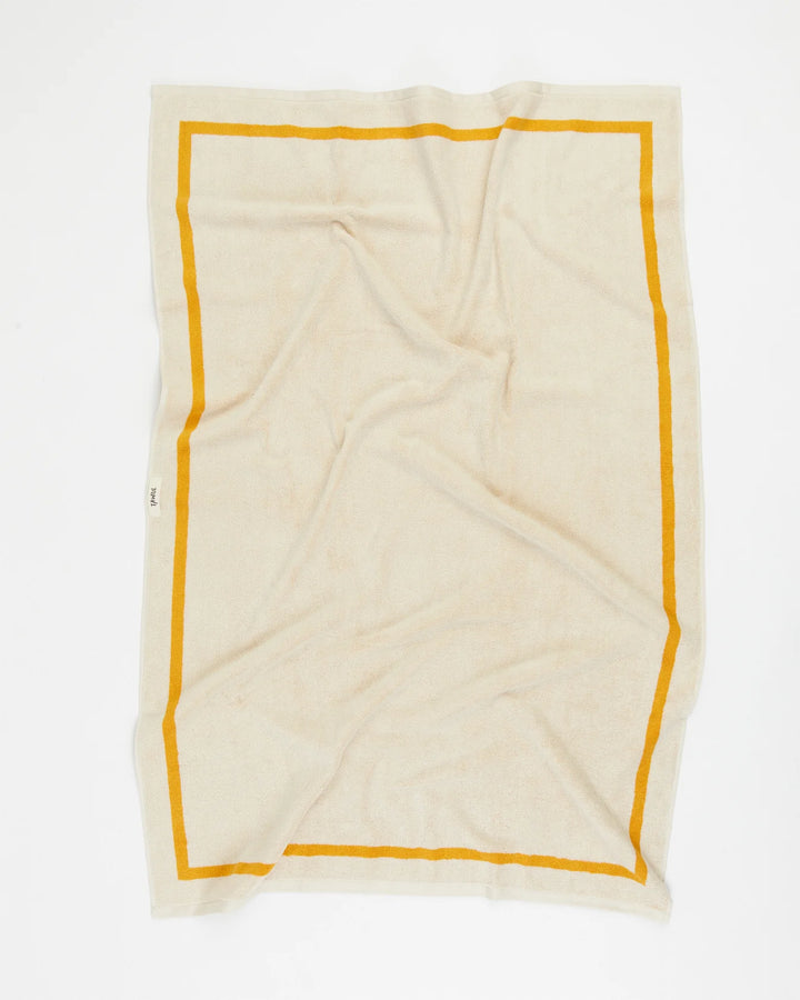 The Classic Ecru & Yellow Organic Cotton Towel