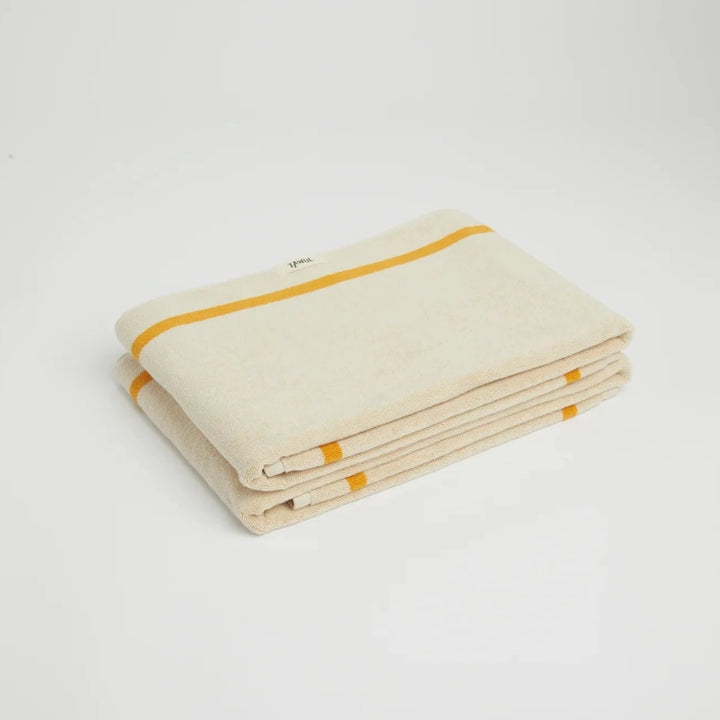The Classic Ecru & Yellow Organic Cotton Towel