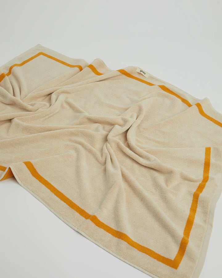 The Classic Ecru & Yellow Organic Cotton Towel