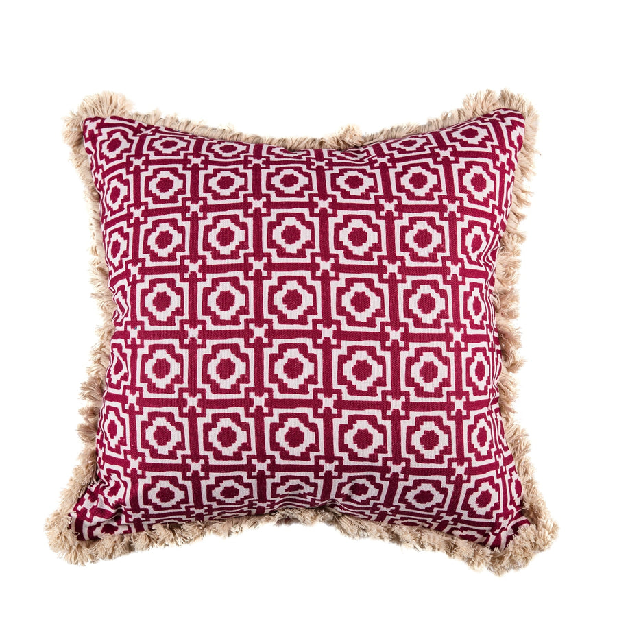 Alotablots Fringed Raspberry Cushion