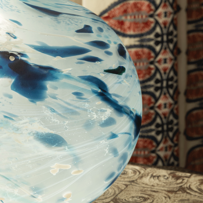 Ariana Crystal Glass Table Lamp - Indigo