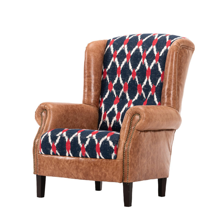 Bryant Wingback Armchair - Seebensee & Hazelnut Leather