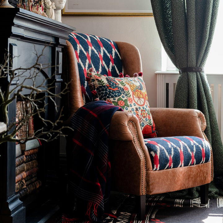 Bryant Wingback Armchair - Seebensee & Hazelnut Leather