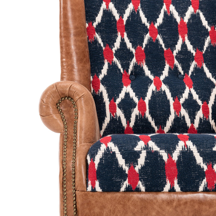 Bryant Wingback Armchair - Seebensee & Hazelnut Leather