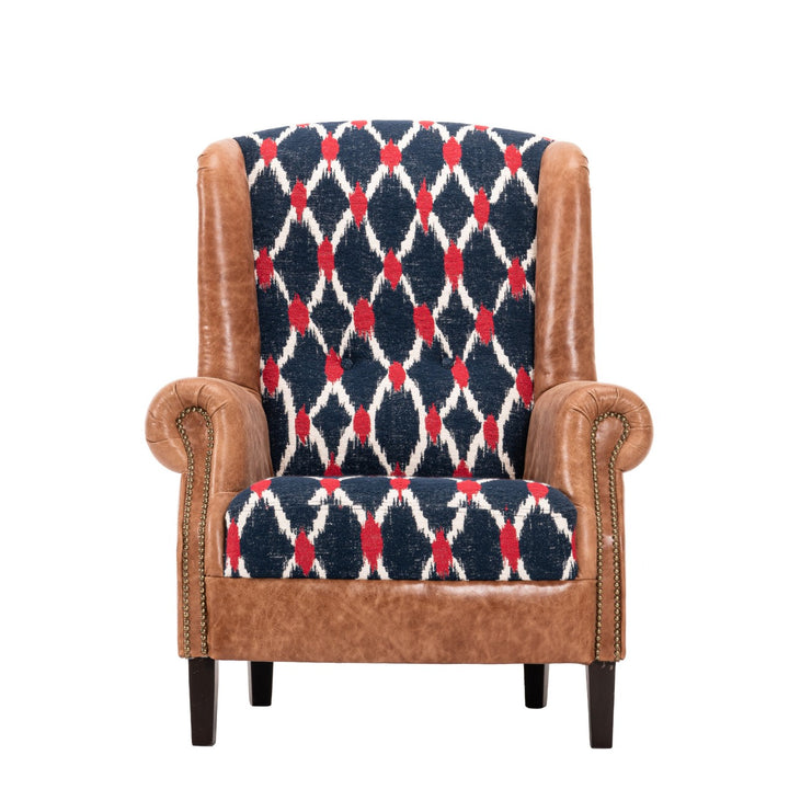 Bryant Wingback Armchair - Seebensee & Hazelnut Leather