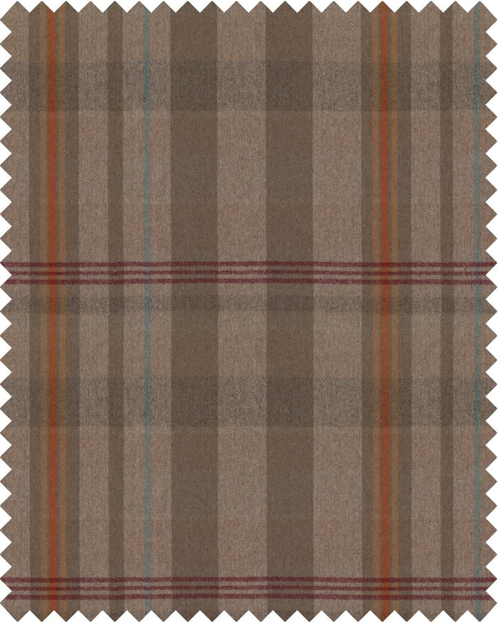 William Deconstructed Wingback Chair - Chalet Plaid & Antique Grey Leather