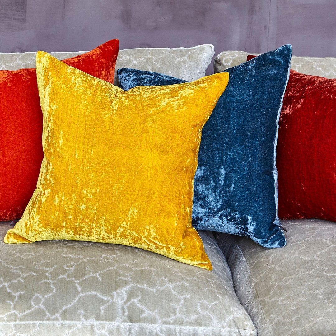 Paddy Mustard Yellow Velvet Cushion