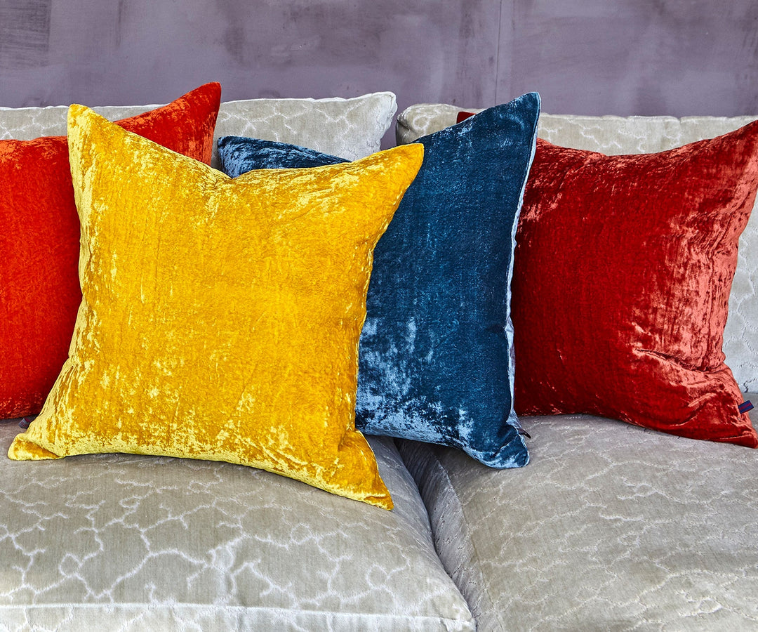 Paddy Poppy Velvet Cushion