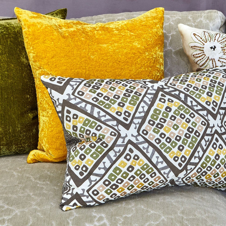 Paddy Mustard Yellow Velvet Cushion