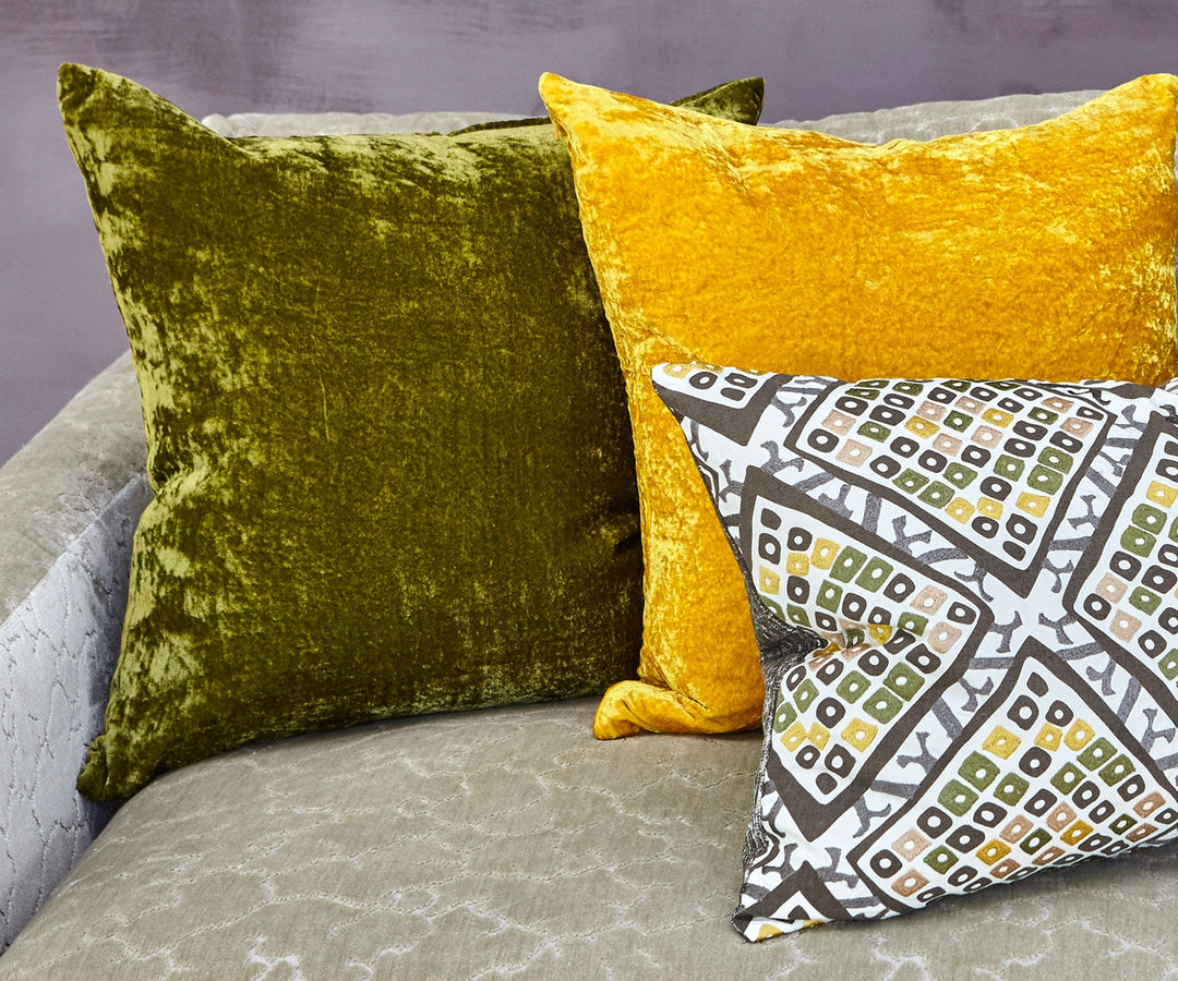 Paddy Olive Green Velvet Cushion