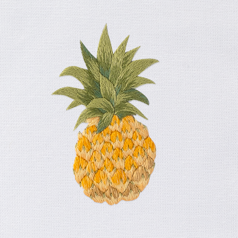 Pineapple Embroidered Tissue Box Cover