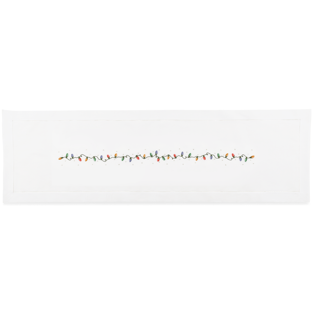 Holiday Lights Embroidered Table Runner