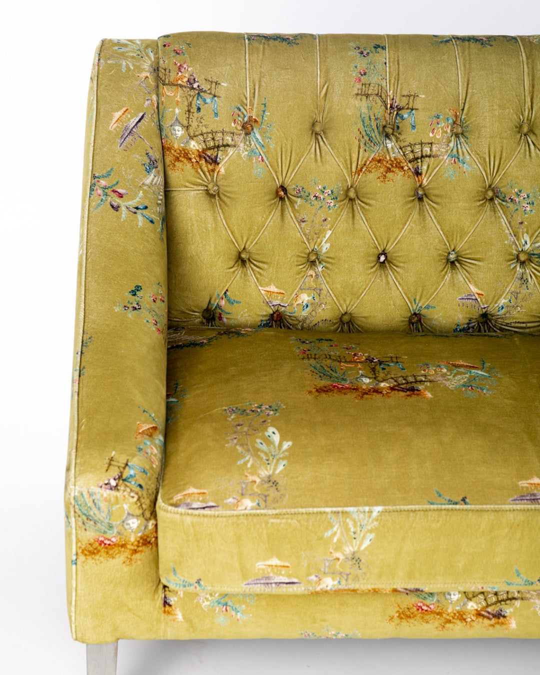 Baron Tufted Sofa - Chinoiserie Velvet
