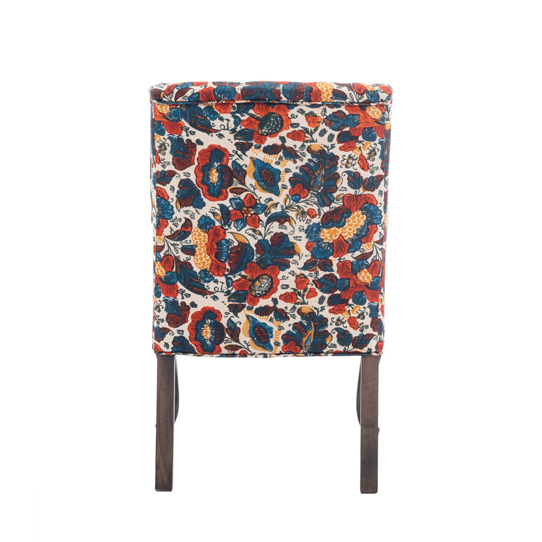 Fitzroy Tufted Chair - Remondini Floral Linen Fabric