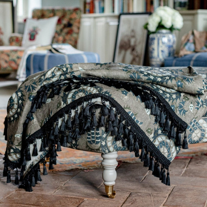 Flourish Dapple Grey Linen Fabric