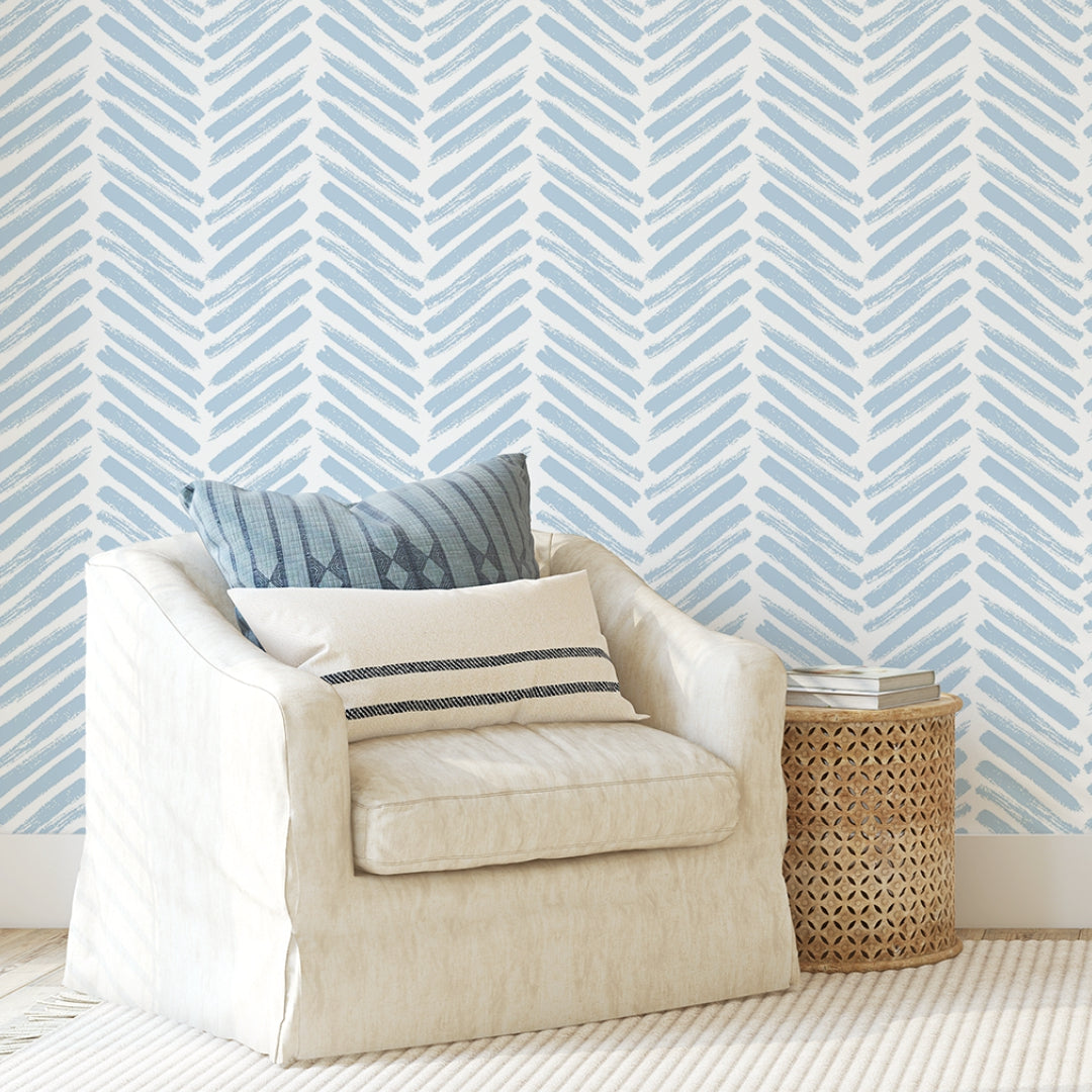 Herringbone Brushstroke Wallpaper