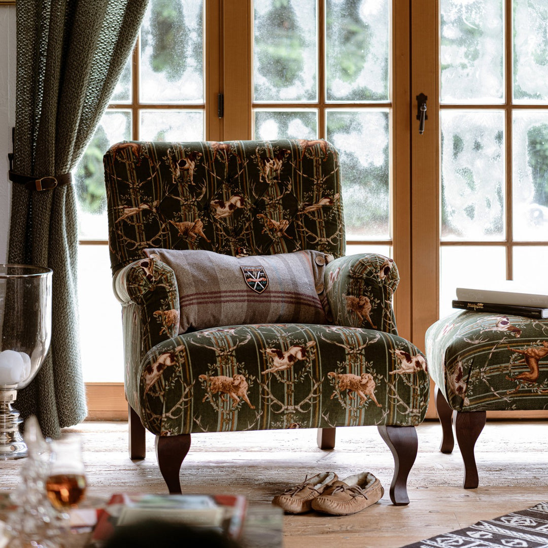 Hudson Mountain Dogs Chair - Green Velvet
