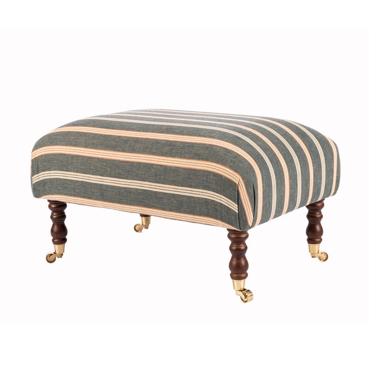 Hudson Stool - Oregon Stripes Washed Linen